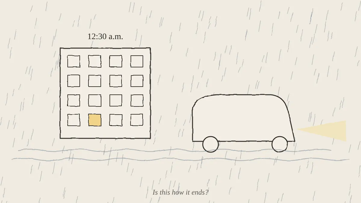 Pencil sketch for The Rain That Never Stopped
